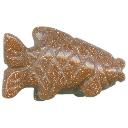 15x24mm 3-D Red Goldstone FISH Animal Fetish Bead