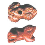 12x18mm Red Goldstone FROG Animal Fetish Bead