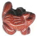 20x20mm Red Goldstone FROG Animal Fetish Bead