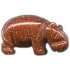 14x22mm Red Goldstone HIPPO Animal Fetish Bead