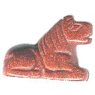 16x20mm 3-D Red Goldstone HORSE Animal Fetish Bead