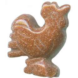 16x20mm Red Goldstone ROOSTER Animal Fetish Bead