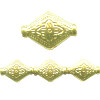 17x23mm Goldtone Hollow Brass Bohemian Style Flat BICONE / DIAMOND Beads
