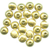 10mm Goldtone Hollow Brass Brushed Satin Textured ROUND Beads