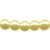 8mm Opaque Pale Yellow Luster Czech Pressed Glass Smooth ROUND Pearl Beads