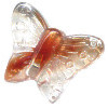13x15mm Transparent Crystal & Caramel Givre Pressed Glass BUTTERFLY Beads