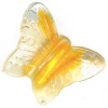 13x15mm Crystal & Orange Givre Pressed Glass BUTTERFLY Beads
