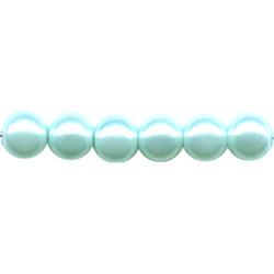6mm Light Blue Luster Pressed Glass SMOOTH ROUND Pearl Beads