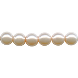 6mm Light Peach Luster Czech Pressed Glass SMOOTH ROUND Pearl Beads