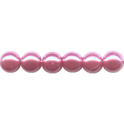 6mm Coral Red Luster Czech Pressed Glass Smooth ROUND Pearl Beads