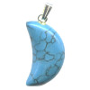 12x21mm Turquoise Dyed Howlite CRESENT MOON Charm/Pendant Bead - With Loop & Bail