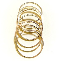 25x1mm  Brass Closed Ring HOOP COMPONENTS: Gold  Plated