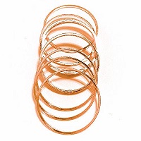 25x1mm  Brass Closed Ring HOOP COMPONENTS: Rose Gold  Plated