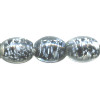 10mm-12mm Crystal & Black Givre Lampwork OVAL Beads