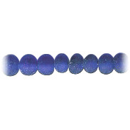 4-5mm Transparent Cobalt Blue Matte Lampwork ROUND Beads