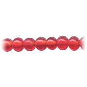 3-4mm Transparent Red Lampwork ROUND Beads