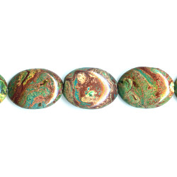 22x30mm Imperial Turquoise (Jasper) Flat OVAL Beads