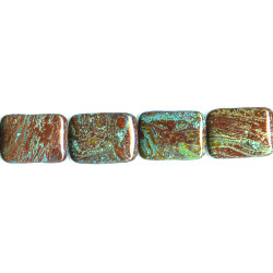 22x30mm Imperial Turquoise (Jasper) Puffy RECTANGLE Beads