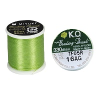 MIYUKI® (KO) Japanese Nylon BEADING THREAD Size B, 50 Meters (55 Yards) - #16 Apple Green
