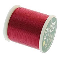 MIYYUKI® (KO) Japanese Nylon BEADING THREAD Size B, 50 Meters - #23 Scarlet Pink