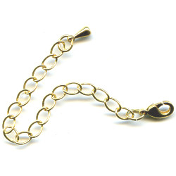 5x10mm Goldtone Lobster Claw CLASP with 3" Chain Extension