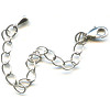 5x10mm Rhodium Plated Lobster Claw CLASP with 3" Chain Extension