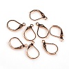 10x15mm Plated Brass with Bottom Loop LEVERBACK Earrings Components - Rose Gold