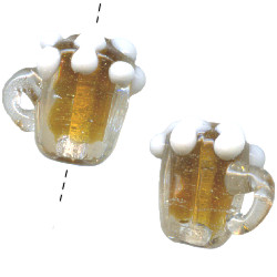 15x15mm Lampwork Glass BEER MUG Beads