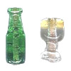 15mm & 20mm Lampwork Glass CHAMPAIGN Bottle & Glass Beads