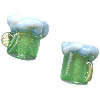 10x12mm Lampwork Glass GREEN BEER MUG Beads