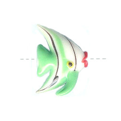 18x22mm Lampwork Glass Green ANGEL FISH Bead
