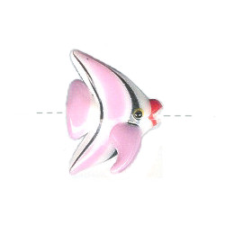 18x22mm Lampwork Glass Pink ANGEL FISH Bead