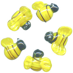 16x23mm Lampwork Glass BUMBLE BEE Beads