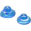 12x18mm Lampwork Glass Transparent Blue Floral BONNET Beads