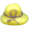 11x17mm Lampwork Glass Yellow BONNET Bead