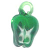 10x16mm Lampwork Glass Green BELL PEPPER Charm Bead