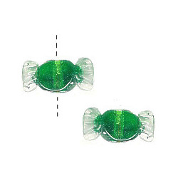 8x18mm Lampwork Glass Apple Green HARD CANDY Beads