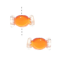 8x18mm Lampwork Glass Orange HARD CANDY Beads