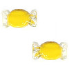 8x18mm Lampwork Glass Lemon Yellow HARD CANDY Beads
