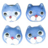 10x11mm Lampwork Glass Blue CAT FACE Beads