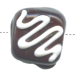 15x15mm *Vinilla Frosting* Lampwork Chocolate Bead ~ Karen Halls