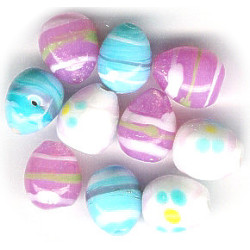 12mm to 13mm Pastel Mix Lampwork *Easter Egg* OVAL Beads