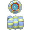 8x22mm Blue, Red & Yellow *Fiesta* Lampwork RONDELL Beads