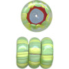 8x22mm Green & Yellow on Red *Fiesta* Lampwork RONDELL Beads
