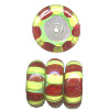 8x22mm  Red, Green & Yellow *Fiesta* Lampwork RONDELL Beads