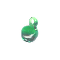 10x15mm Lampwork Glass Green APPLE Charm Bead