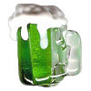18x20mm Lampwork Glass GREEN BEER MUG Bead