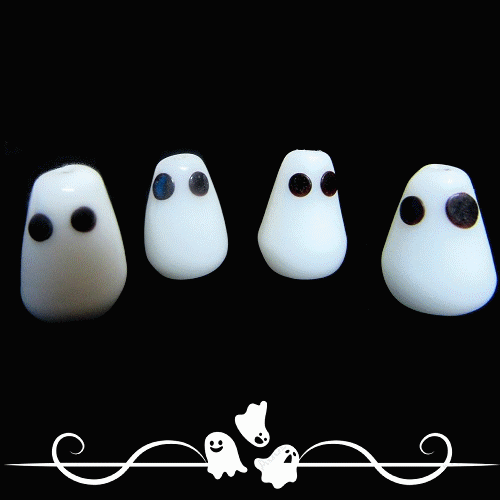 15x20mm Lampwork Glass Halloween GHOST Beads