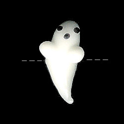 18x30mm Lampwork Glass Halloween GHOST Bead