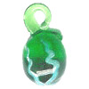 9x17mm Lampwork Glass Green MELON Charm Bead